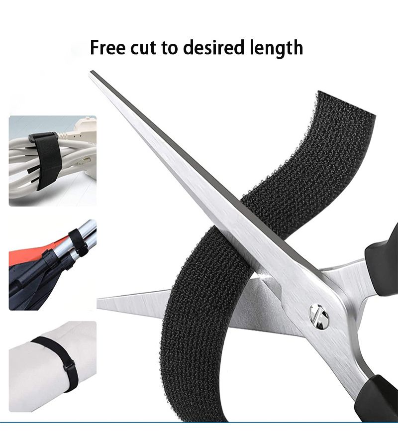 32.8ft Reusable Nylon Hook Loop Cable Tie With Self-Adhesive Buckle For Storage - Image 2