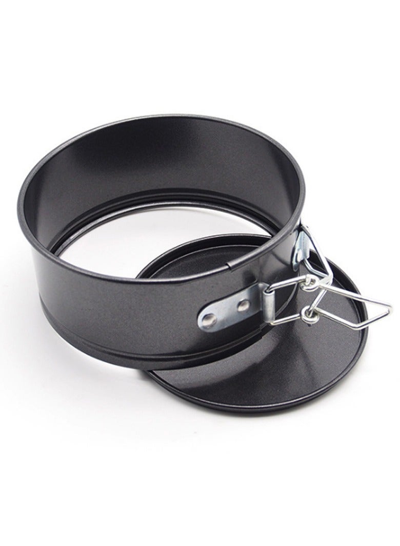 Carbon steel loose bottom buckle Bottom non-stick Baking tools Cake mold 4 round black