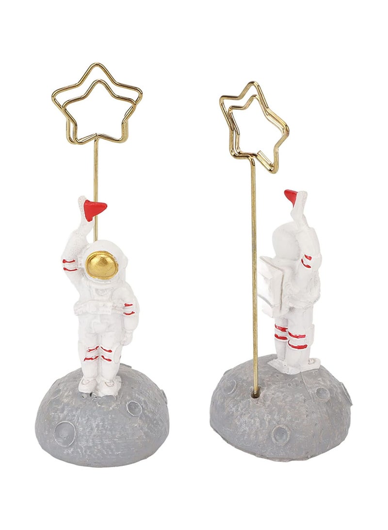 GGOOT Cute Astronaut Table Card Memo Holder Stand, Photo Clips Holder Desk Stand For Memo Paper Note Monmory Photo Christmas Wedding Number Card Display  - Image 3