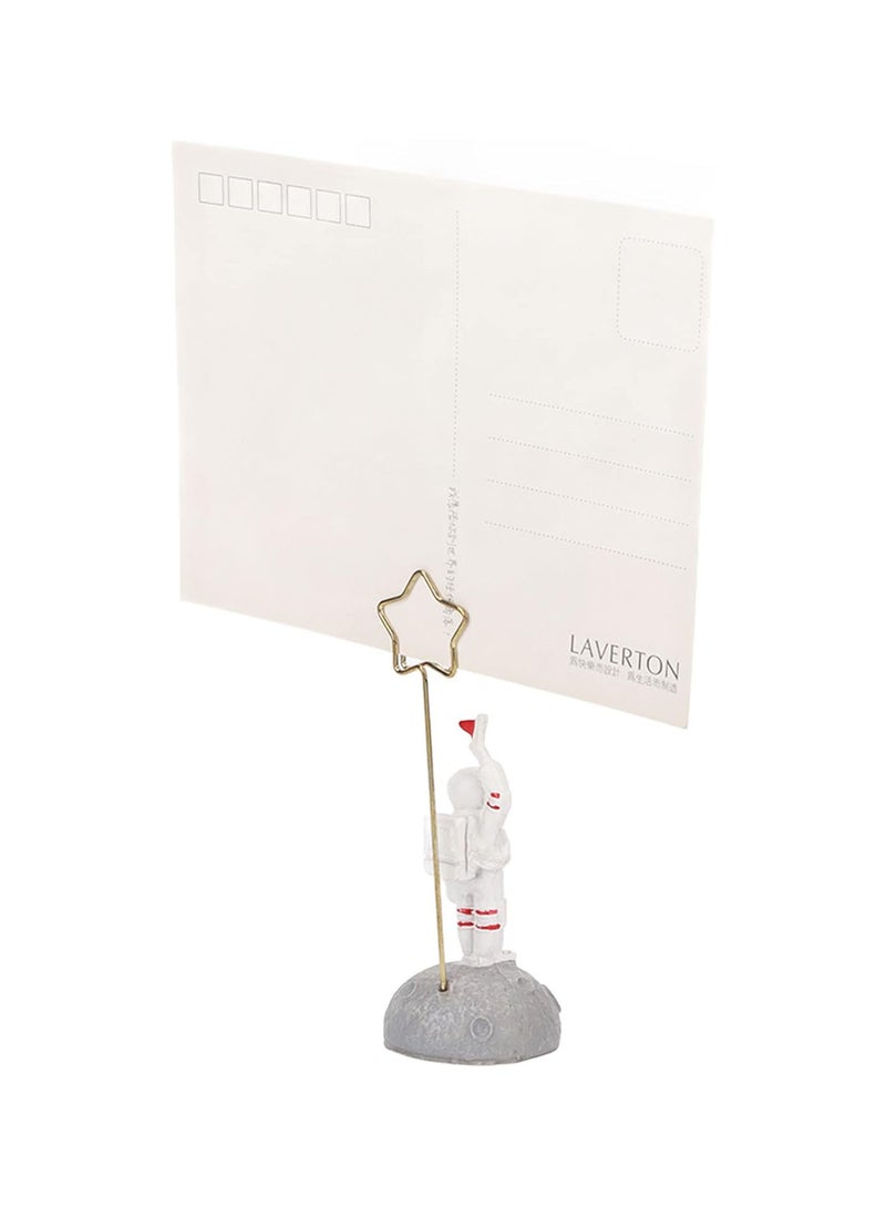 GGOOT Cute Astronaut Table Card Memo Holder Stand, Photo Clips Holder Desk Stand For Memo Paper Note Monmory Photo Christmas Wedding Number Card Display  - Image 2