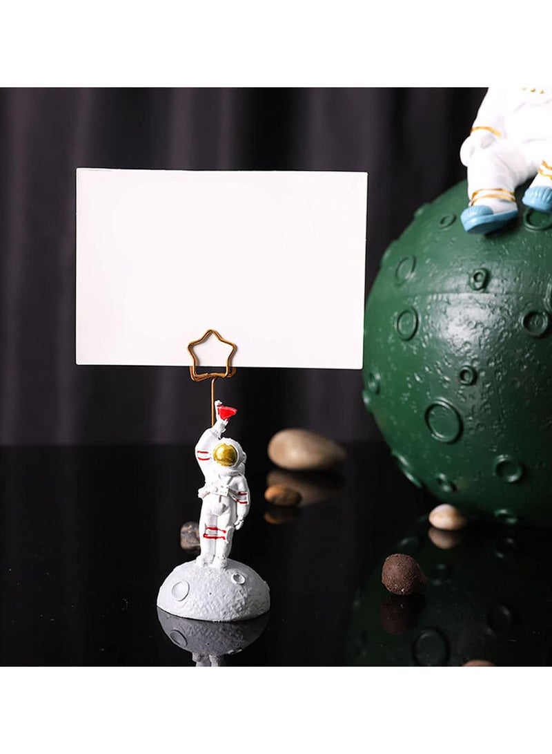 GGOOT Cute Astronaut Table Card Memo Holder Stand, Photo Clips Holder Desk Stand For Memo Paper Note Monmory Photo Christmas Wedding Number Card Display  - Image 5