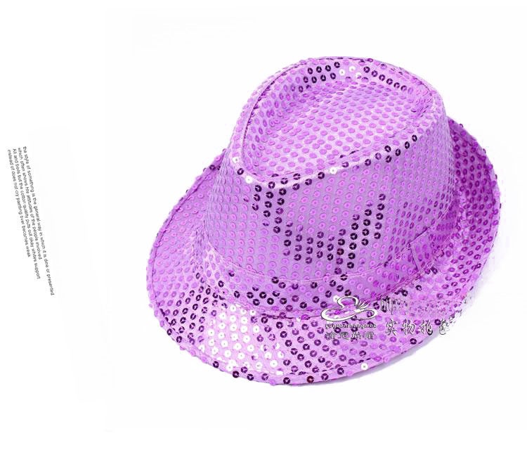 Kids Jazz Glitter Performance Top Hats Light purple