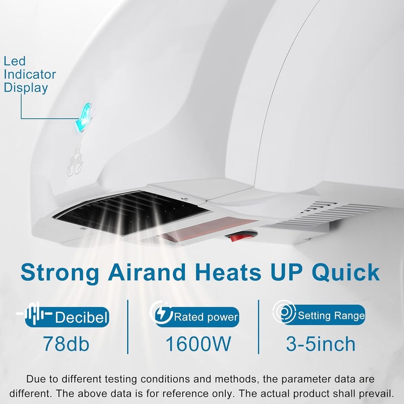 KSITEX Commercial Hand Dryer ABS 689 (White) - Image 3