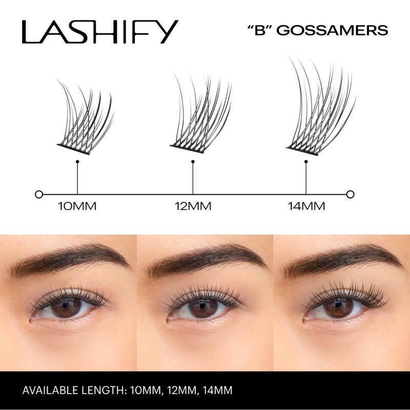 Lashify Bold 12mm Gossamer DIY Eyelash Extensions Refill, Black, Easy False Eyelashes for a Natural Look - Image 4