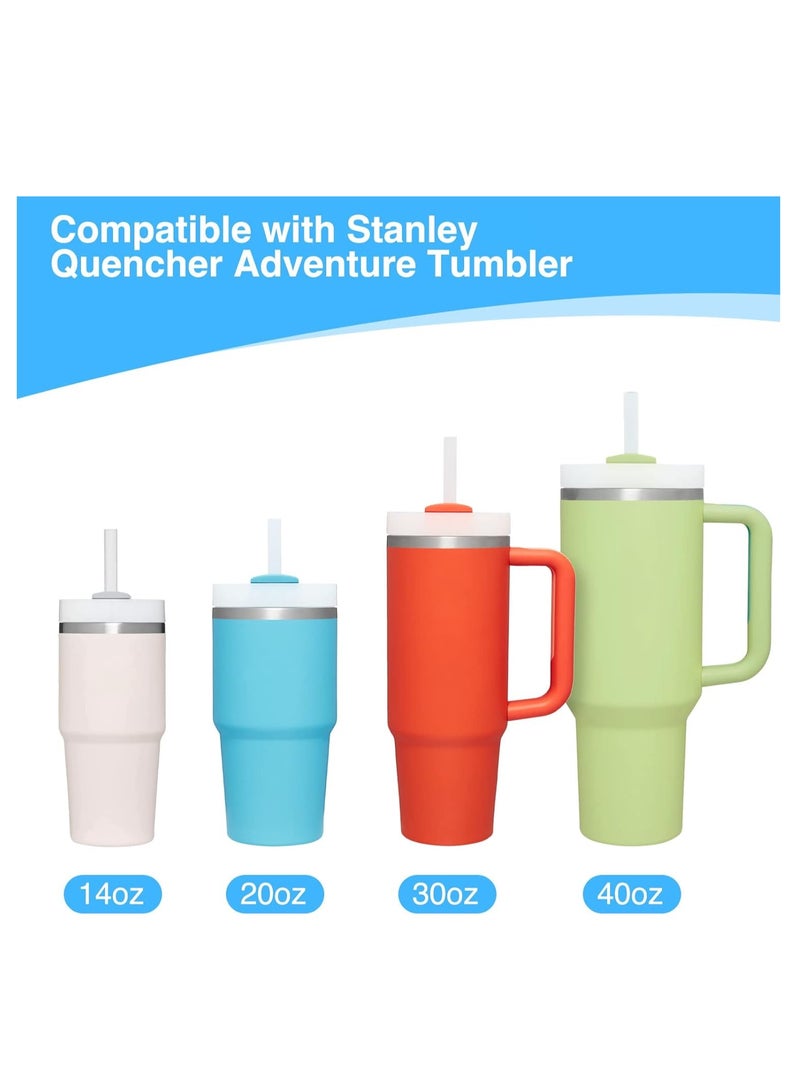 8 Pack Replacement Straws Compatible with Stanley 40/30 oz Cup Tumbler, Reusable Plastic Straws with Cleaning Brush, Compatible with Stanley Adventure Travel Tumbler Accessories（12.5inch Long）  - Image 4