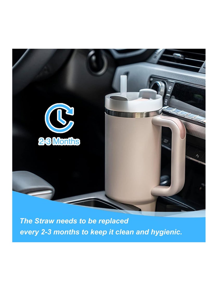 8 Pack Replacement Straws Compatible with Stanley 40/30 oz Cup Tumbler, Reusable Plastic Straws with Cleaning Brush, Compatible with Stanley Adventure Travel Tumbler Accessories（12.5inch Long）  - Image 5