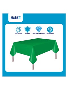 MARKQ Plastic Tablecloth for Rectangle Table 54" x 72" Disposable Table Cover for Bridal Shower Wedding Birthday Party Decorations (Emerald Green)  - Image 3