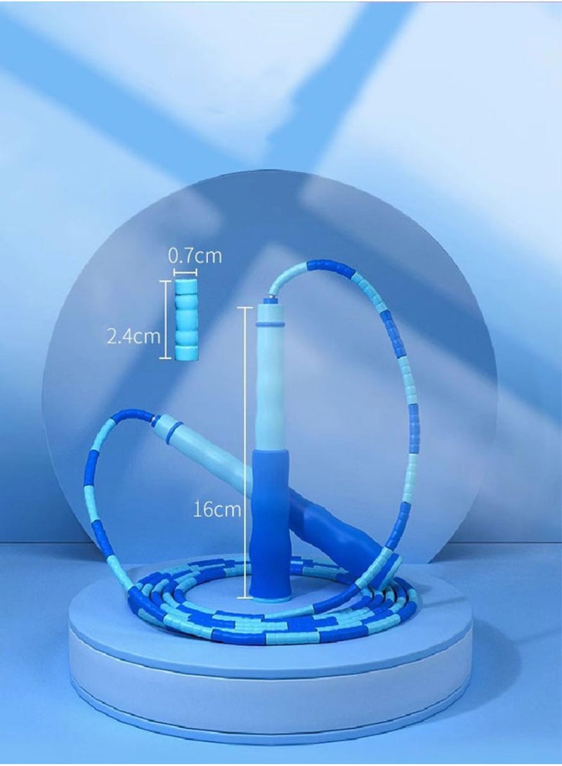 الكنز حبل القفز بالخرز الناعم 2 قطعة، حبل قفز بالخرز الناعم، حبل قفز بالخرز قابل للتعديل وخالٍ من التشابك مع مقبض ناعم غير قابل للانزلاق، حبل قابل للتعديل بطول 2.8 متر، حبل قفز بالخرز للأطفال، مناسب للرجال والنساء واللياقة البدنية للأطفال والتدريب (أخضر/أرجواني) - Image 3