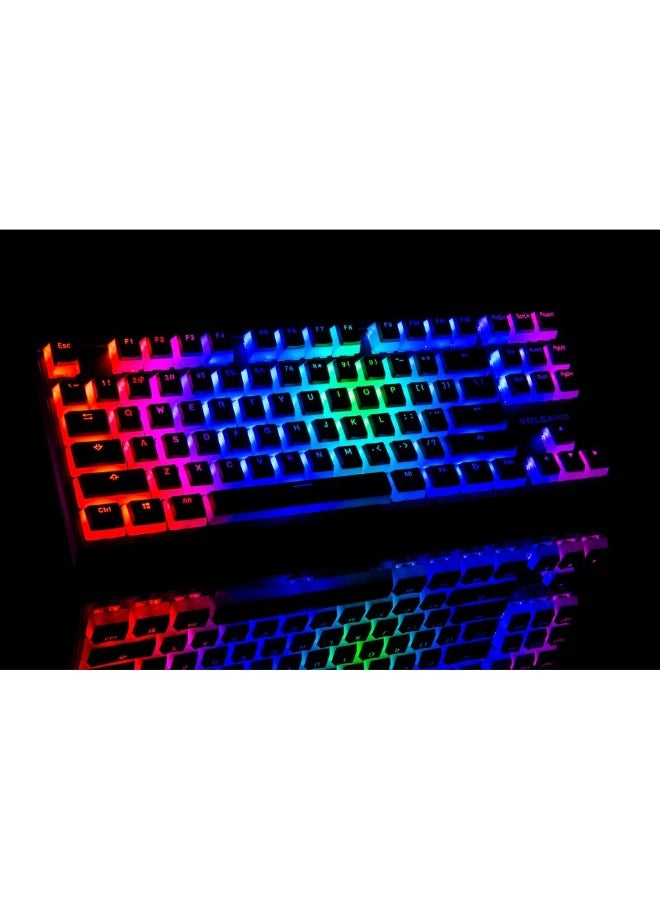 موديكوم لوحة مفاتيح VOLCANO LANPARTY RGB Pudding Edition - لون بني من Outemu - أغطية مفاتيح Double-Shot Pudding - هيكل من الألومنيوم - إضاءة خلفية RGB كاملة (16.7 مليون لون) - مفاتيح كاملة مضادة للظلال - Image 5