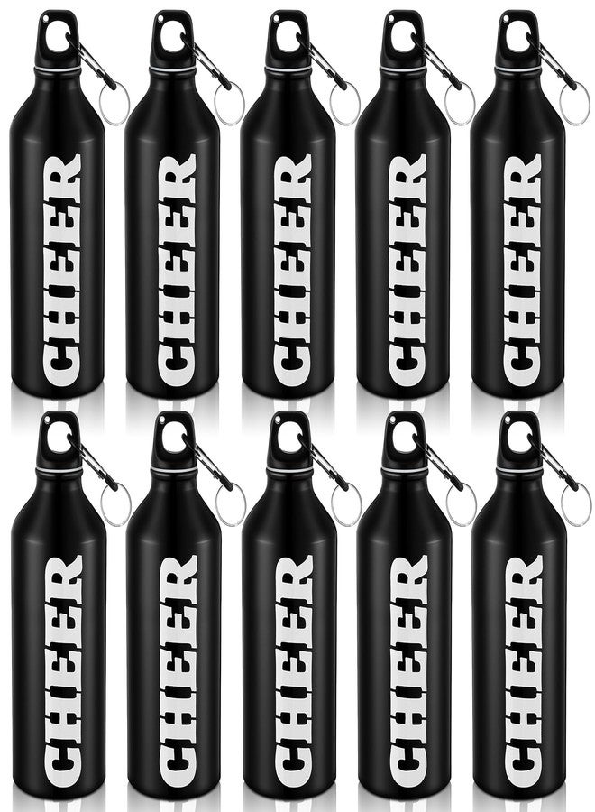 FoldTier 10 Pcs Cheer Water Bottles Bulk for Cheerleader 20 oz Reusable Aluminum Water Bottles with Twist Cap Buckle for Gym Hiking Sports Camping Fishing Cheer Christmas Team Gifts - Image 1