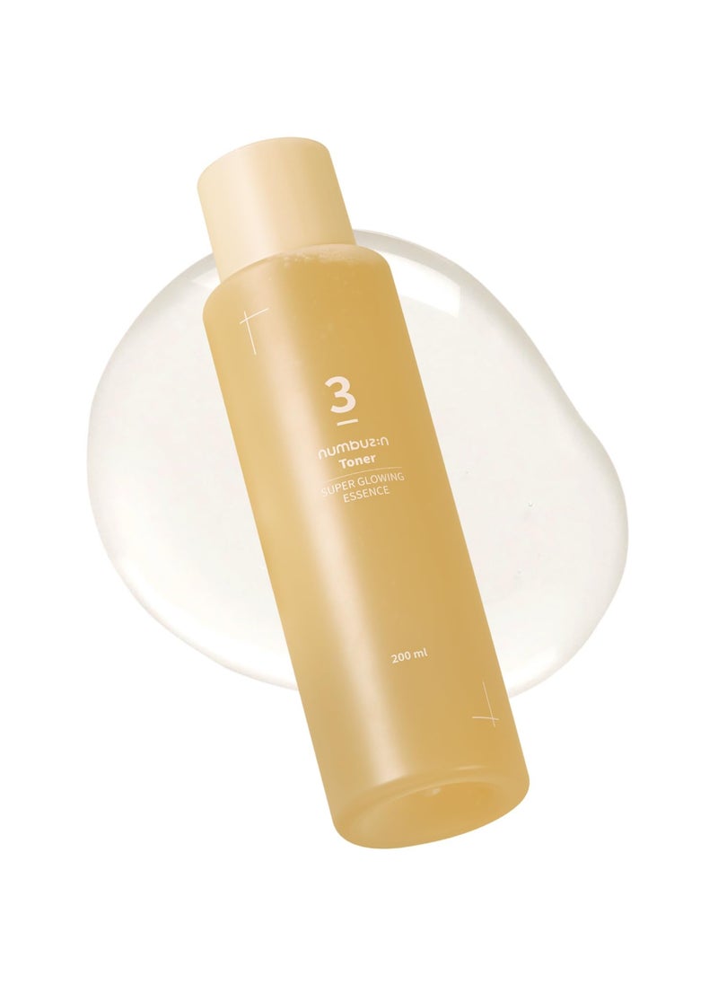 numbuzin numbuzin No.3 Toner | Super Glowing Essence Toner | Skin Radiance, Pore Tightening, Skin Texture, Hydration | Fermented Ingredients, Niacinamide, Galactomyces | 6.76 fl. oz. 
