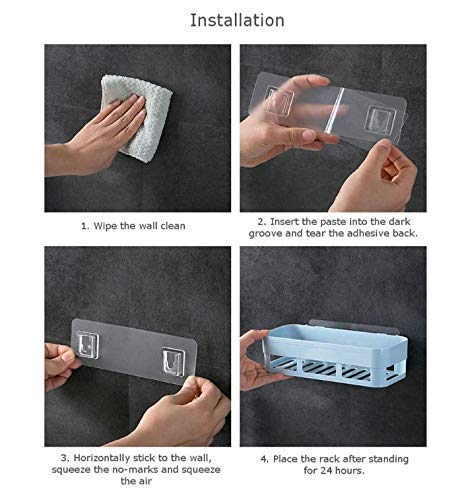 FosCadit Plastic Multipurpose Kitchen Bathroom Wall Corner Shelf and Soap Box Dish with Strong Magic Sticker Combo Bathroom ShelveSoap Stand Small White - Image 5