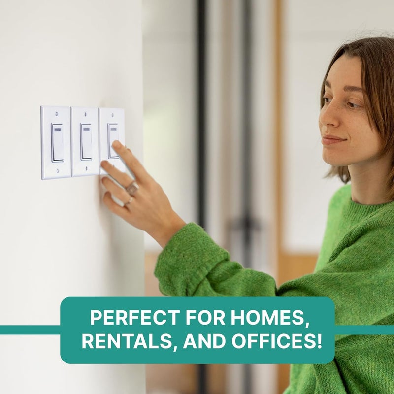 ISC Identify Switch Cover â€“ Thin Plastic Wall Plate Overlays with Labels for Light Switches, 5 Pack, White - Image 4