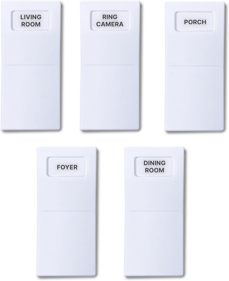 ISC Identify Switch Cover â€“ Thin Plastic Wall Plate Overlays with Labels for Light Switches, 5 Pack, White - Image 1