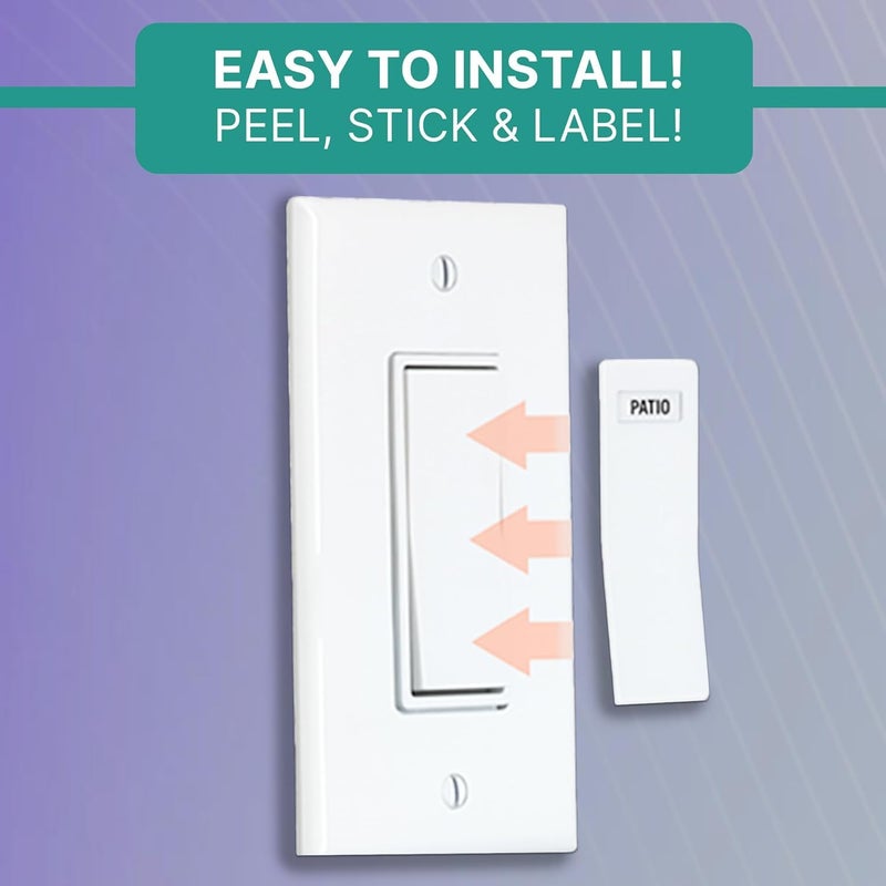 ISC Identify Switch Cover â€“ Thin Plastic Wall Plate Overlays with Labels for Light Switches, 5 Pack, White - Image 5