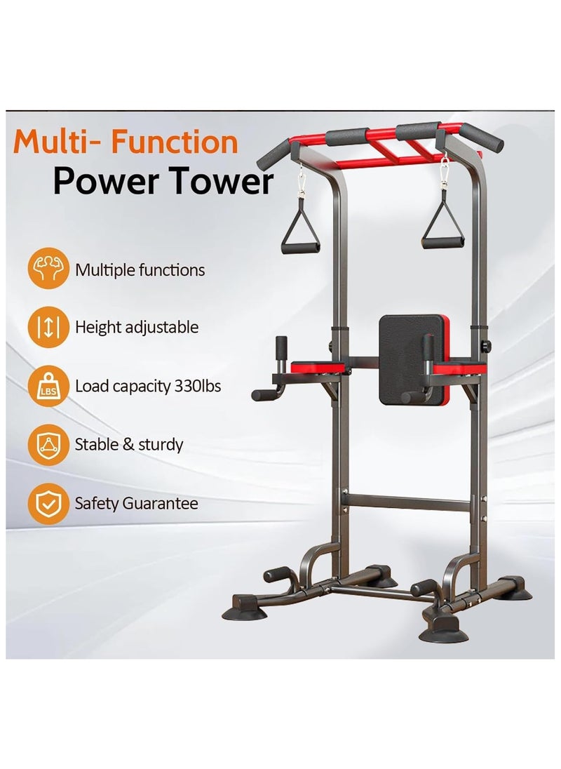 Rightsure Power Tower, Adjustable Multifunctional Pull Up Bar, Power Tower Exercise Station with Backrest and Rings, Home Gym Strength Training Fitness Equipment, Home Gym Equipment  - Image 2