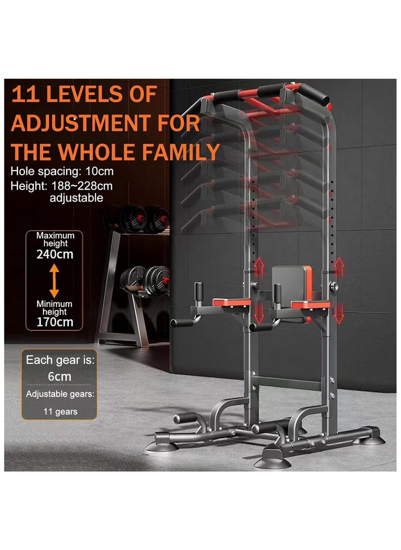 Rightsure Power Tower, Adjustable Multifunctional Pull Up Bar, Power Tower Exercise Station with Backrest and Rings, Home Gym Strength Training Fitness Equipment, Home Gym Equipment  - Image 4