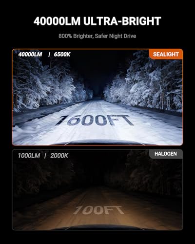SEALIGHT H11 Bulbs with 6500K White Light40000LM Super Bright 11Mini Design H16 Fog Light Bulbs3 Mins PlugNPlay Pack of 2 - Image 3