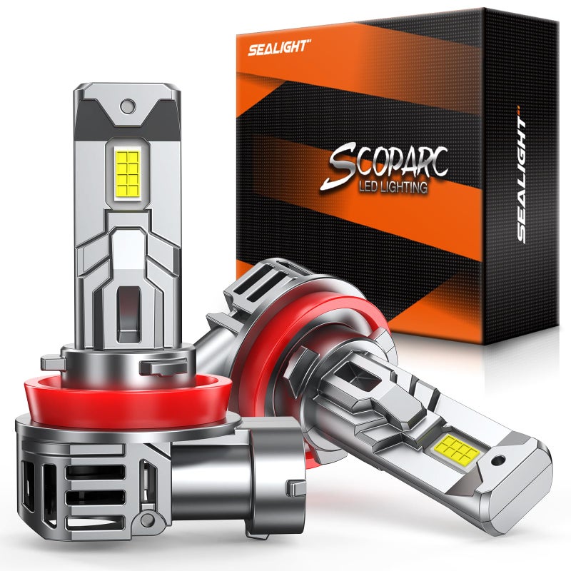 SEALIGHT H11 Bulbs with 6500K White Light40000LM Super Bright 11Mini Design H16 Fog Light Bulbs3 Mins PlugNPlay Pack of 2 - Image 2