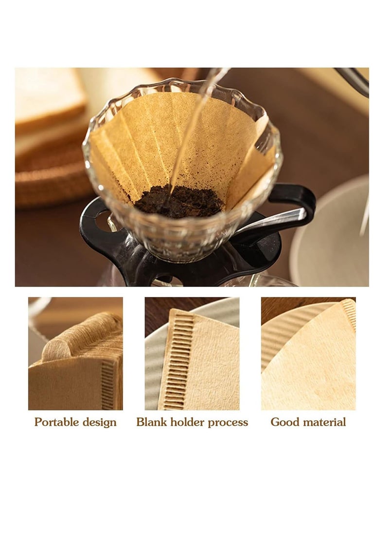 ECVV - 100 Count Disposable Coffee Paper Filters 2-4 cups, V60 Coffee Filters V-Shaped Unbleached Disposable Coffee Filters, V-Shaped Paper Fits for Drip and Compatible with Pour Over Coffee Maker - Image 1