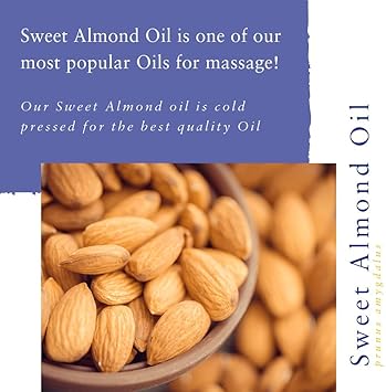 Absolute Aromas Organic Almond Sweet Oil 500ml Pure Natural ColdPressed Unrefined Vegan and CrueltyFree Massage Base Oil and Moisturiser for Hair Skin Face and Nails - Image 2