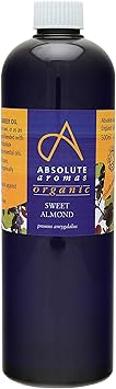 Absolute Aromas Organic Almond Sweet Oil 500ml Pure Natural ColdPressed Unrefined Vegan and CrueltyFree Massage Base Oil and Moisturiser for Hair Skin Face and Nails - Image 1