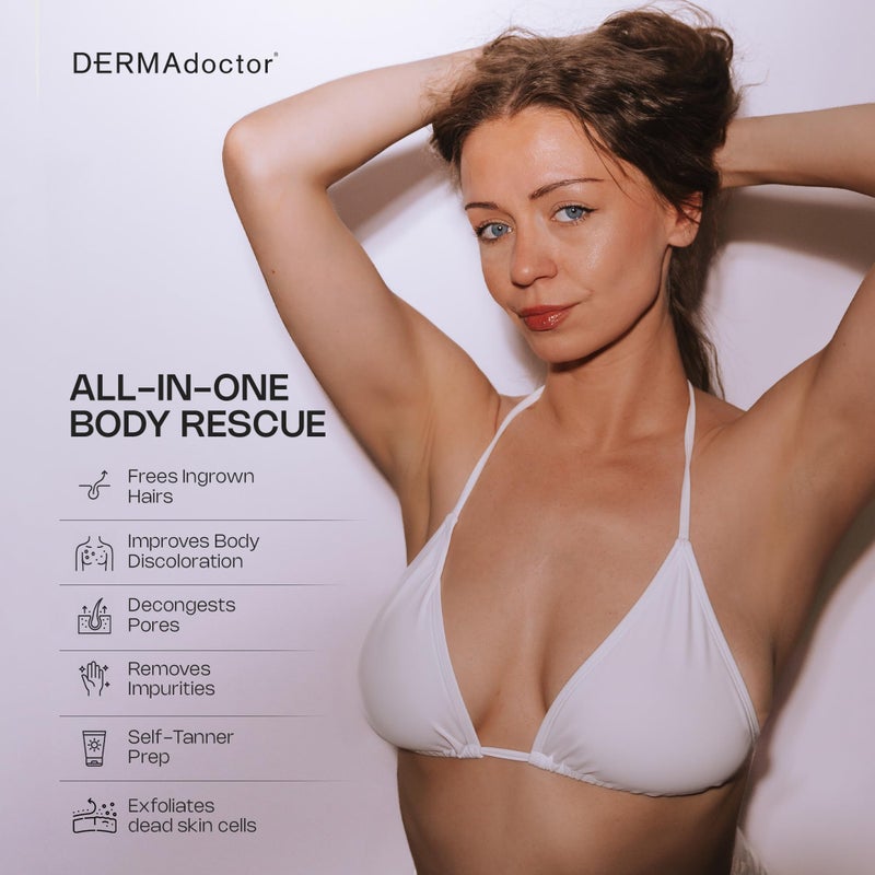 DERMAdoctor KP Bump Eraser Extra Strength Peel Pads - علاج تقشير الجسم لتقليل الكيراتوز الشعري، حب الشباب الجسدي والجلد الخشن | تركيبة AHA + BHA + PHA | تم تطويرها بواسطة أطباء الجلد - Image 5