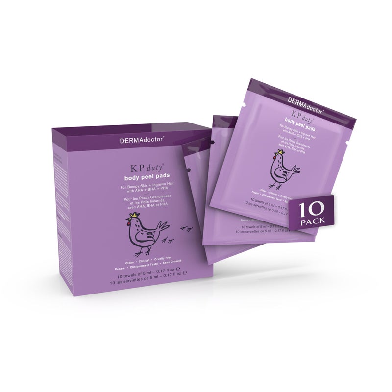 DERMAdoctor KP Bump Eraser Extra Strength Peel Pads - علاج تقشير الجسم لتقليل الكيراتوز الشعري، حب الشباب الجسدي والجلد الخشن | تركيبة AHA + BHA + PHA | تم تطويرها بواسطة أطباء الجلد - Image 1