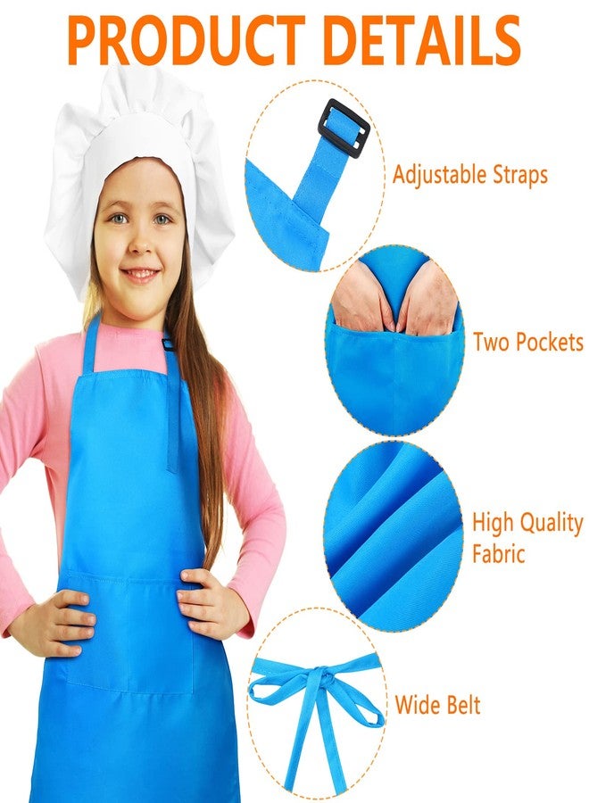 Foaincore 26 Pieces Kids Apron Set Boys Girls Aprons with Pockets Kids Kitchen Bib Aprons for Cooking Baking Painting, XL for 7-13 Age(Multi Color) - Image 3