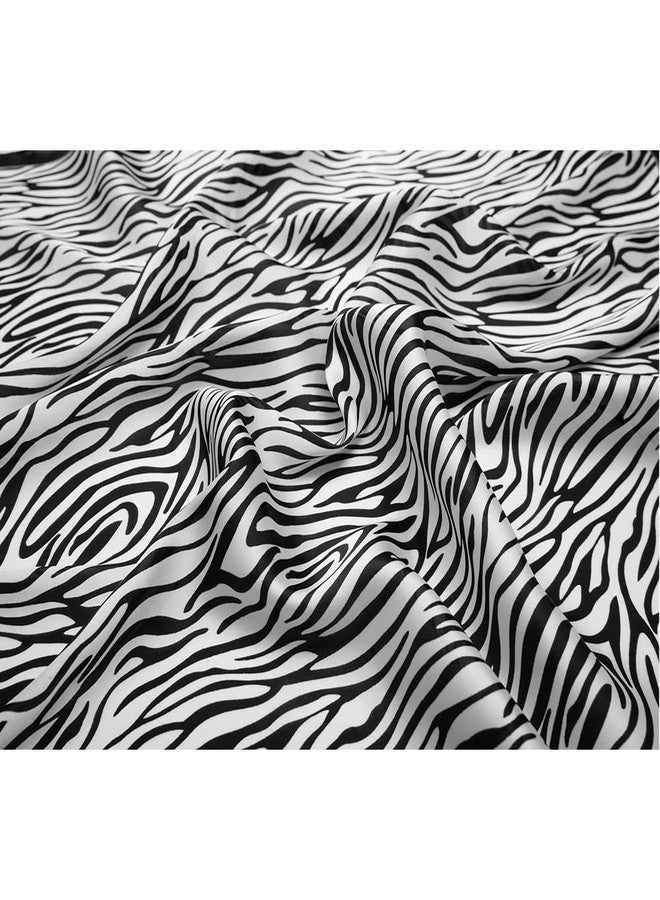 NaSoPerfect Silk Feeling Satin Scarf - Fashion Zebra Stripe Hair Scarf for Women, 27" X 27", Black and White - Image 5