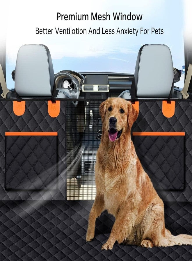 PetLux غطاء مقعد السيارة للحيوانات الأليفة من بيت لوكس | مصنوع من البوليستر بنسبة 100%، مقاوم للماء والخدوش والانزلاق | مقعد خلفي للكلاب مع نافذة شبكية وجيبين للتخزين، غطاء مقعد متين للكلاب للسيارات وصندوق السيارة وسيارات الدفع الرباعي. - Image 2