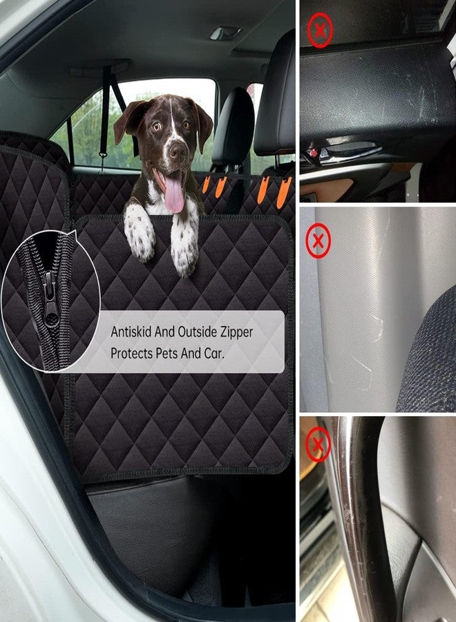 PetLux غطاء مقعد السيارة للحيوانات الأليفة من بيت لوكس | مصنوع من البوليستر بنسبة 100%، مقاوم للماء والخدوش والانزلاق | مقعد خلفي للكلاب مع نافذة شبكية وجيبين للتخزين، غطاء مقعد متين للكلاب للسيارات وصندوق السيارة وسيارات الدفع الرباعي. - Image 4