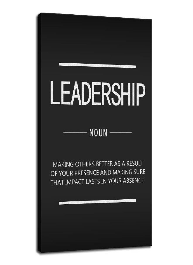 Generic - Inspirational Canvas Wall Art Leadership Noun Office Decoration Inspiring Entrepreneur Positive Quotes Inspiration Painting Poster Print Artwork Home Frame Ready to Hang[12''W X 18''H] - Image 1