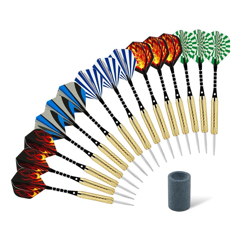 Wolftop 15 Pack Steel Tip Darts 18 Grams, Professional Darts Metal Tip Set with Aluminum Shafts, Standard Flights, Rubber O'Rings and Extra Dart Sharpener - Image 3