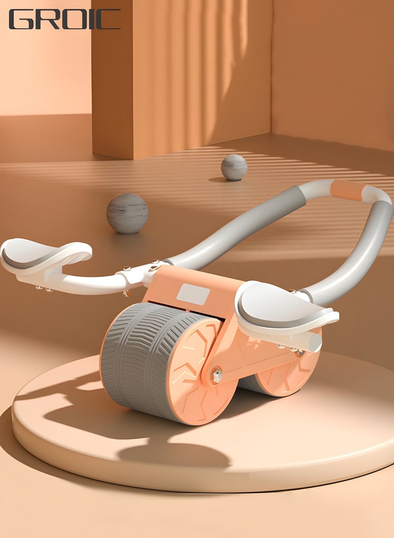 GROIC Ab Roller Wheel with Timer, Ab Abdominal Exercise Roller Elbow Support, Ab Workout Equipment for Core Strength Training, Automatic Rebound Abdominal Wheel Ab Machine for Core Workout - Image 1