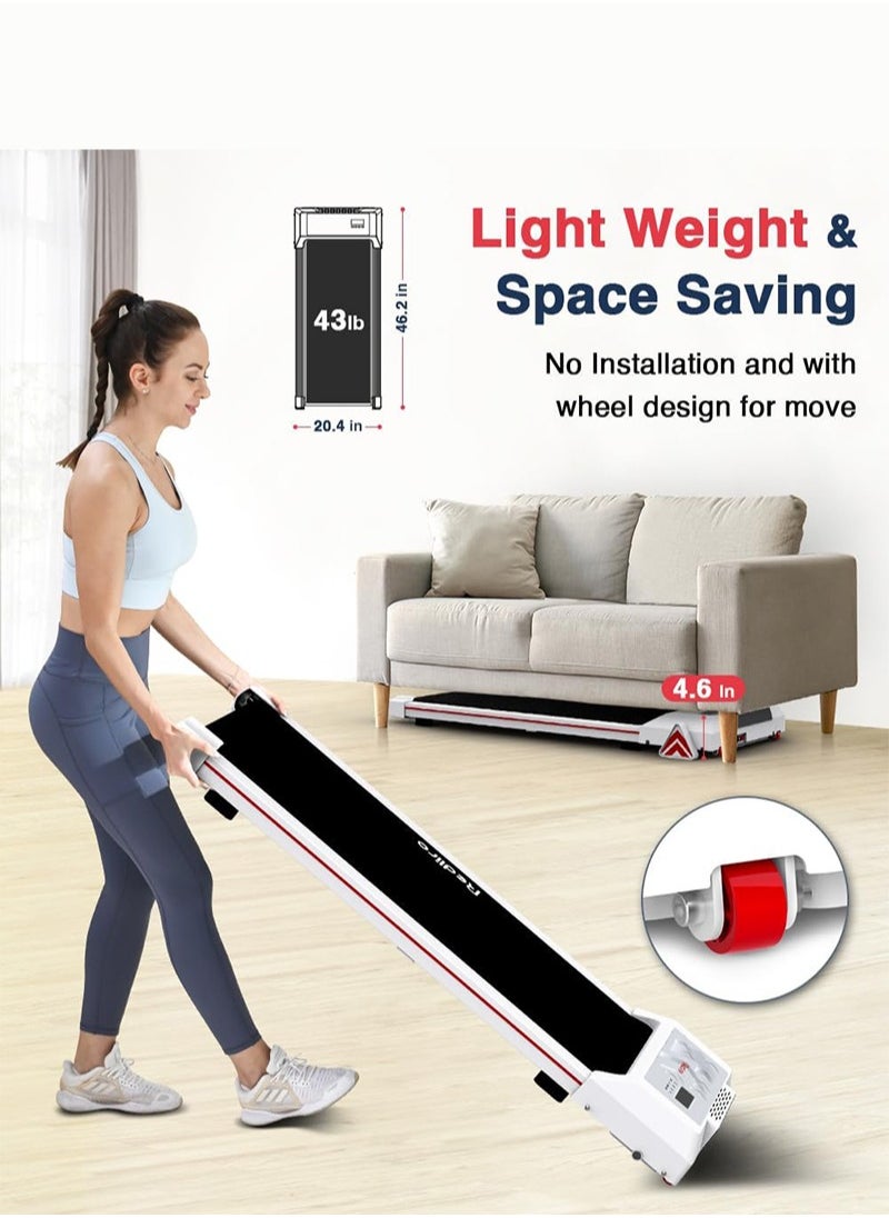 Portable Treadmill with Remote Control 0.5-6.0 KM/H, Suitable for Home Offices, No Installation Required