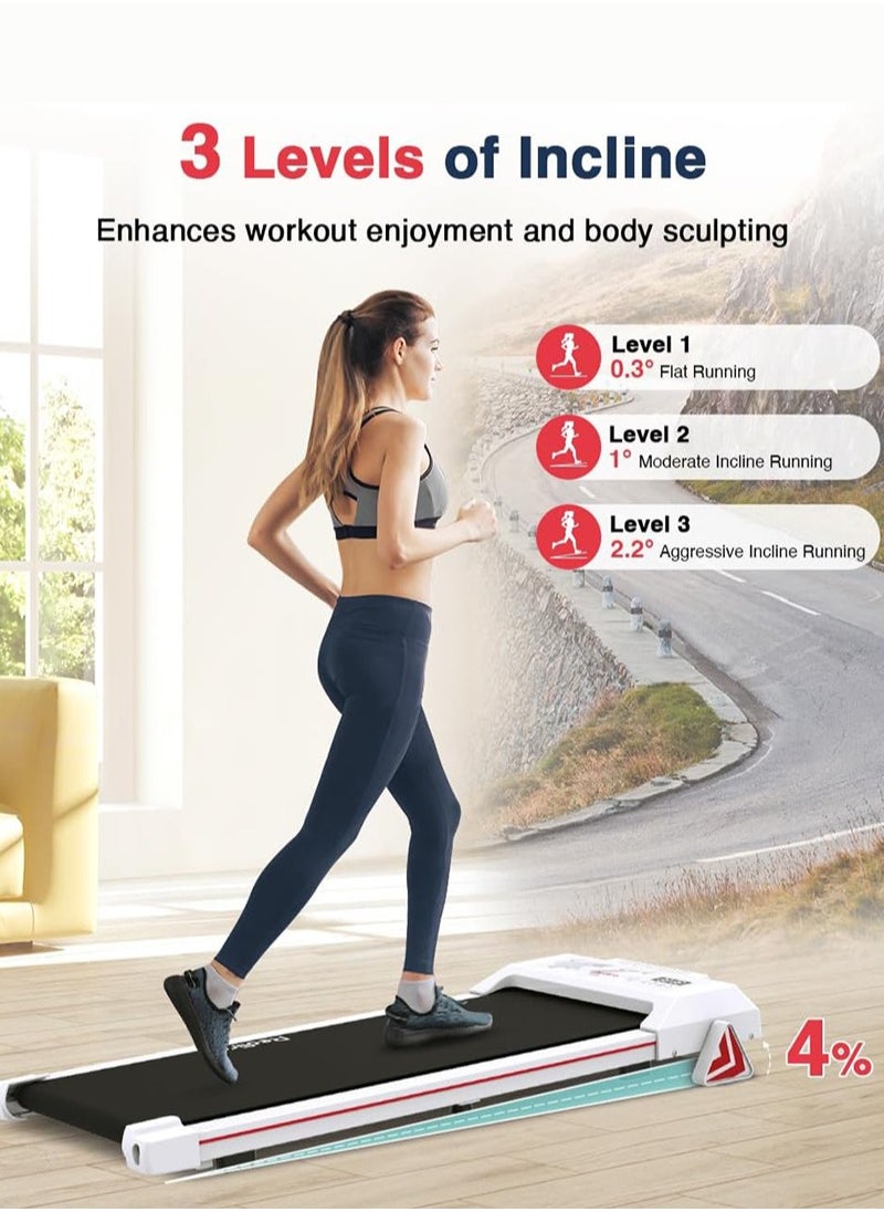 Portable Treadmill with Remote Control 0.5-6.0 KM/H, Suitable for Home Offices, No Installation Required