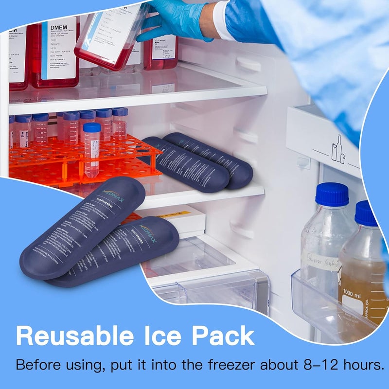 MEDMAX Ice Packs for Insulin Travel Case Reusable Insulin Cooler Ice Packs for Insulated Travel Medical Diabetic Supplies Storage Organizer Bag 4 Packs - Image 3