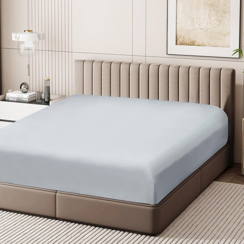 Zaizaihome 100 Egyptian Cotton Fitted Sheet King Size Only 600 Thread Count 816 Deep Pocket Sateen Weave Bottom Sheet Soft Breathable Comfy  Hotel Quality King Gray