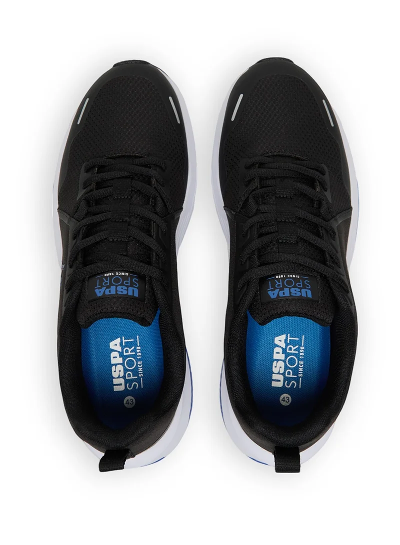 U.S. Polo Assn. Black/Blue Men's Black Low-Top Sneakers Shoes - Lightweight Shoes Sleek and Comfortable for Daily Wear for Men | Best Price UAE