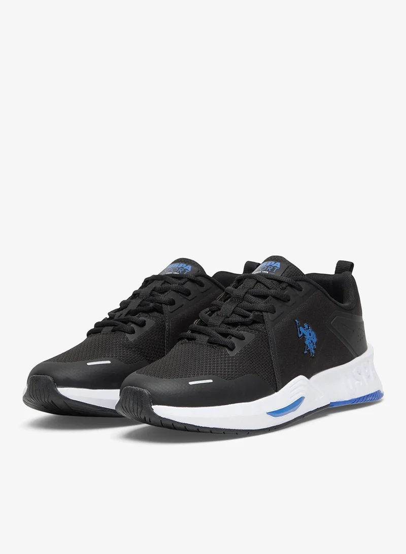 U.S. Polo Assn. Black/Blue Men's Black Low-Top Sneakers Shoes - Lightweight Shoes Sleek and Comfortable for Daily Wear for Men | Best Price UAE