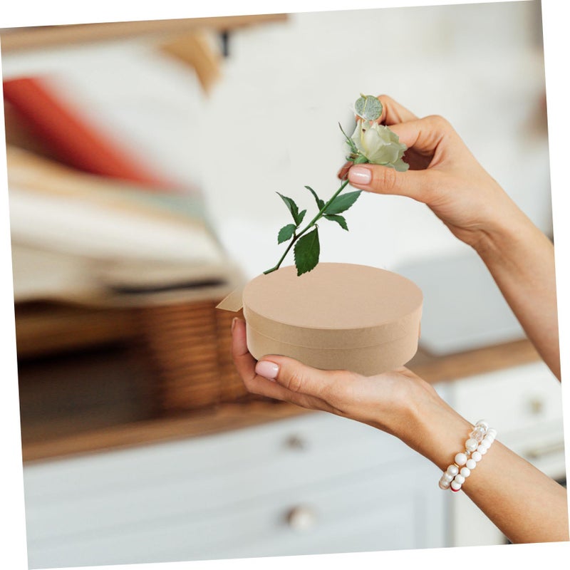 Kraft Paper Round Box Set Of 3 For Diy Craft Storage Candy And Gift Packaging - Image 5