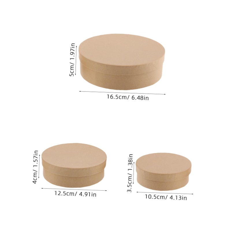 Kraft Paper Round Box Set Of 3 For Diy Craft Storage Candy And Gift Packaging - Image 3