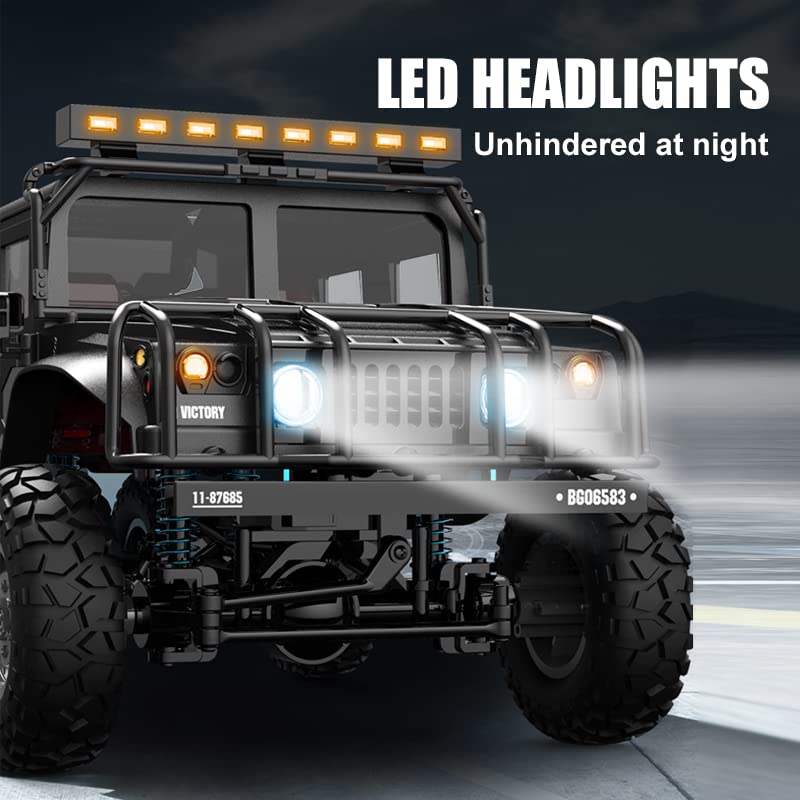 The perseids RC Truck RC Rock Crawler 1/12 Full Scale 4WD Remote Control Car Racing Vehicle Semi Truck and Trailer, 20km/h Offroad RC Truck RTR Climb Model Toys Hobby Grade RC Crawler with Metal - Image 4