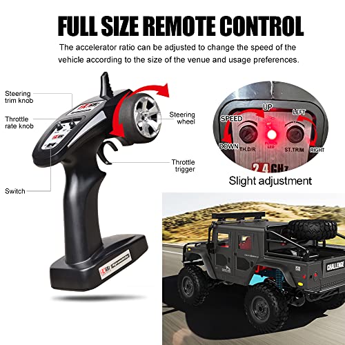 The perseids RC Truck RC Rock Crawler 1/12 Full Scale 4WD Remote Control Car Racing Vehicle Semi Truck and Trailer, 20km/h Offroad RC Truck RTR Climb Model Toys Hobby Grade RC Crawler with Metal - Image 5