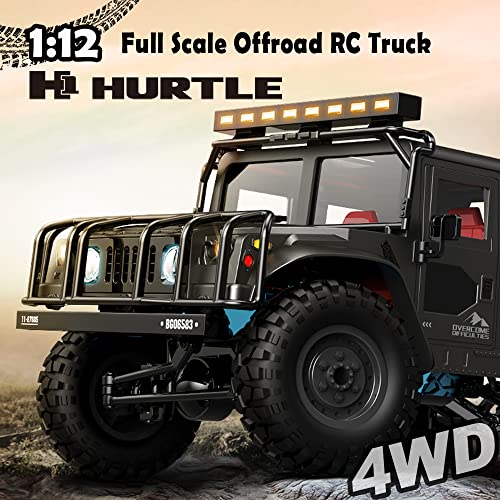 The perseids RC Truck RC Rock Crawler 1/12 Full Scale 4WD Remote Control Car Racing Vehicle Semi Truck and Trailer, 20km/h Offroad RC Truck RTR Climb Model Toys Hobby Grade RC Crawler with Metal - Image 2