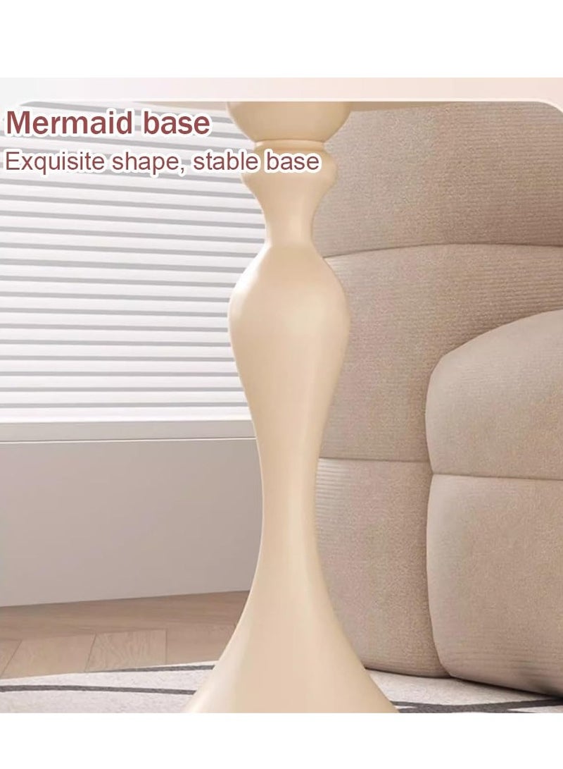 XiuWoo Wrought Iron Round Bedside Table, Round End Table, Narrow Creative Side Table, Metal Coffee Table, Simple Modern Style Beside Table, Suitable for Bedroom, Living Room, White - Image 4