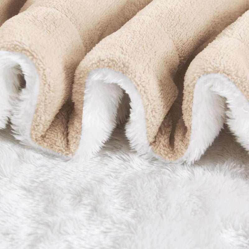 ميلين بطانية مخملية وفروية 200 × 230 - بيج فاتح - Image 5