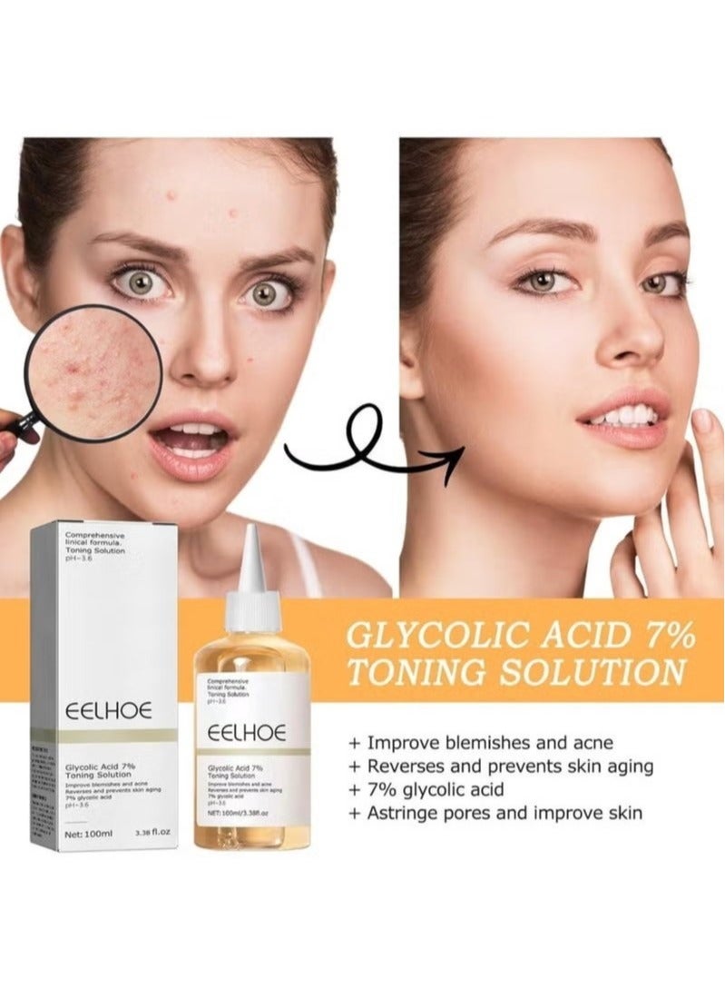 EELHOE Anti-aging face toner glycolic acid 7% toning solution ordinary acne remover lifting firming wrinkles glowing facial care - Image 5