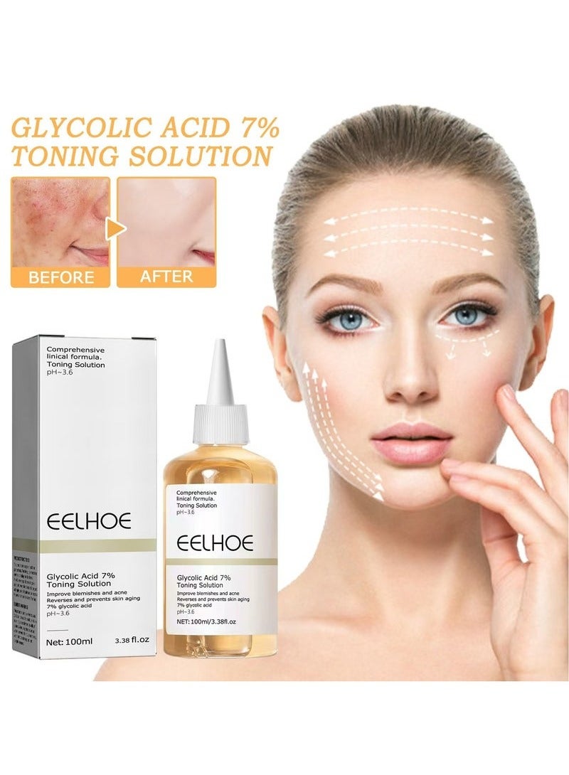 EELHOE Anti-aging face toner glycolic acid 7% toning solution ordinary acne remover lifting firming wrinkles glowing facial care - Image 2